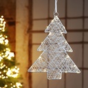 LED Mini-Tannenbaum aus Metall, schimmernd und weiß