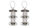 Edelstahl Vogelfutterstation Futterspender 2er Set