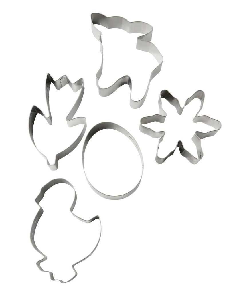 [15540] Zenker 5-tlg. Ausstecher Set Ostern Lamm Blume Küken Ei Ausstechform