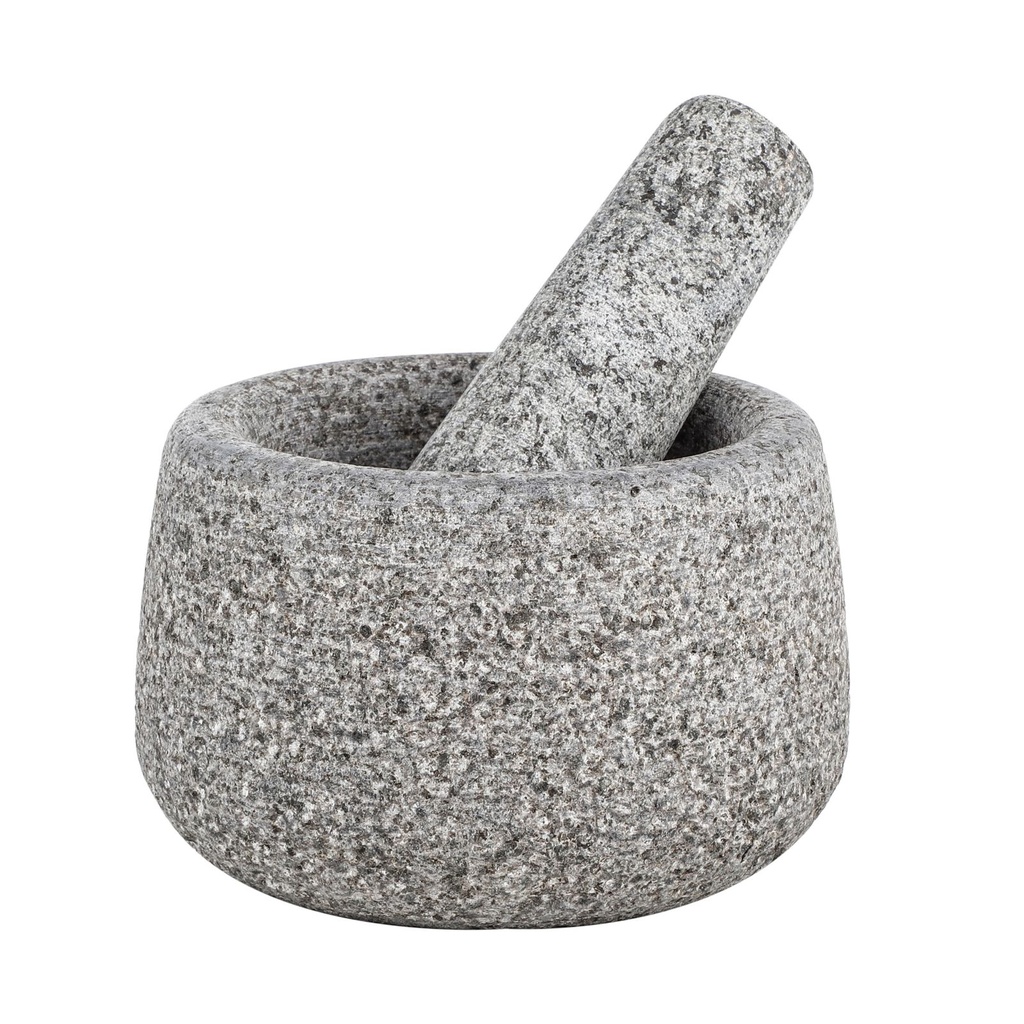 [15639] Granitmörser mit Stößel Steinmörser für Kräuter und Gewürze (ØxH) ca. 13 x 8 cm