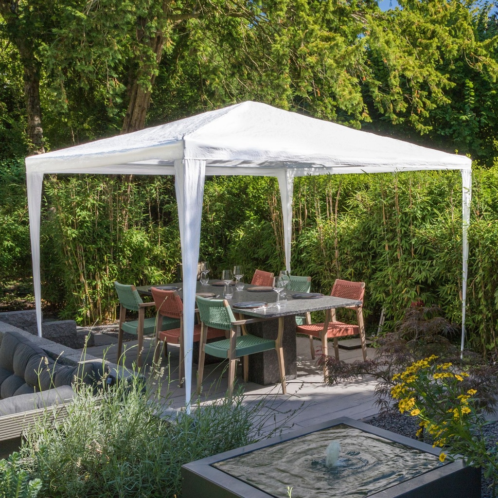 [15871] Pavillon 3x3m ohne Seitenwände weiß