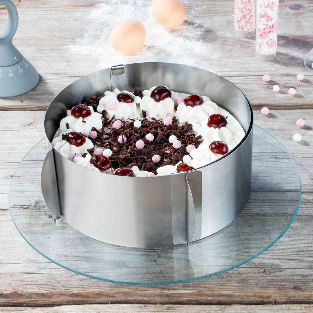 [15975] Edelstahl Tortenring verstellbar 16-30 cm