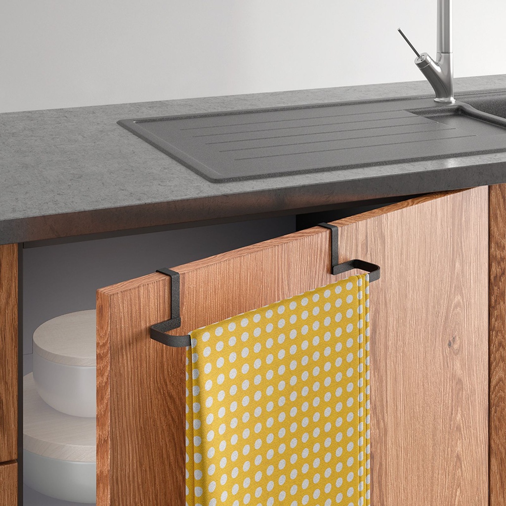 [16045] Handtuchhalter Schwarz 30x8x5 cm