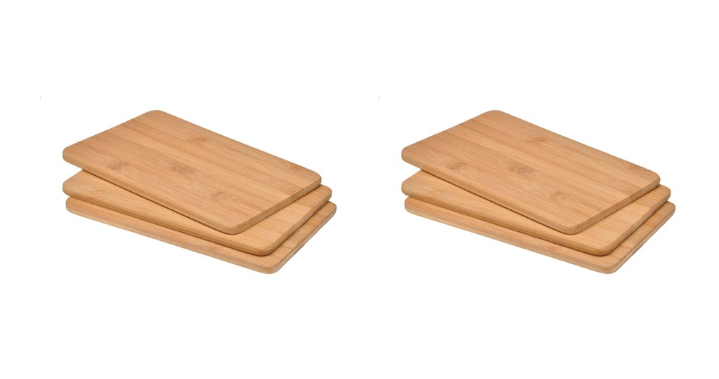[16192] 6er Set Bambusbrettchen Frühstücksbretter