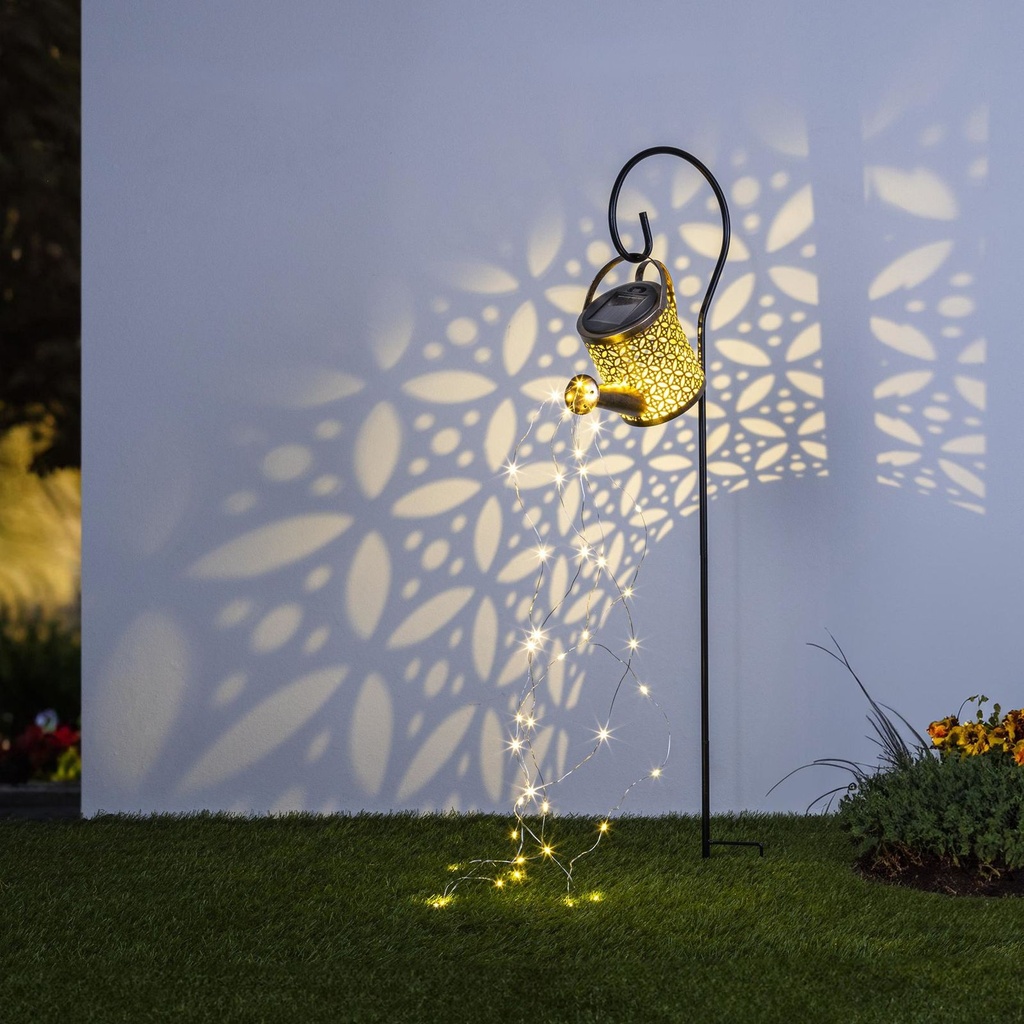 [16204] LED Solar Giesskanne Gartenlichterkette, Metall