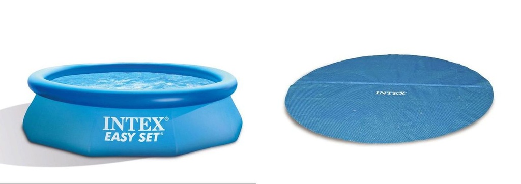 [16361] INTEX Easy Set Swimming Pool Aufstellpool + Solar Abdeckplane 305 cm