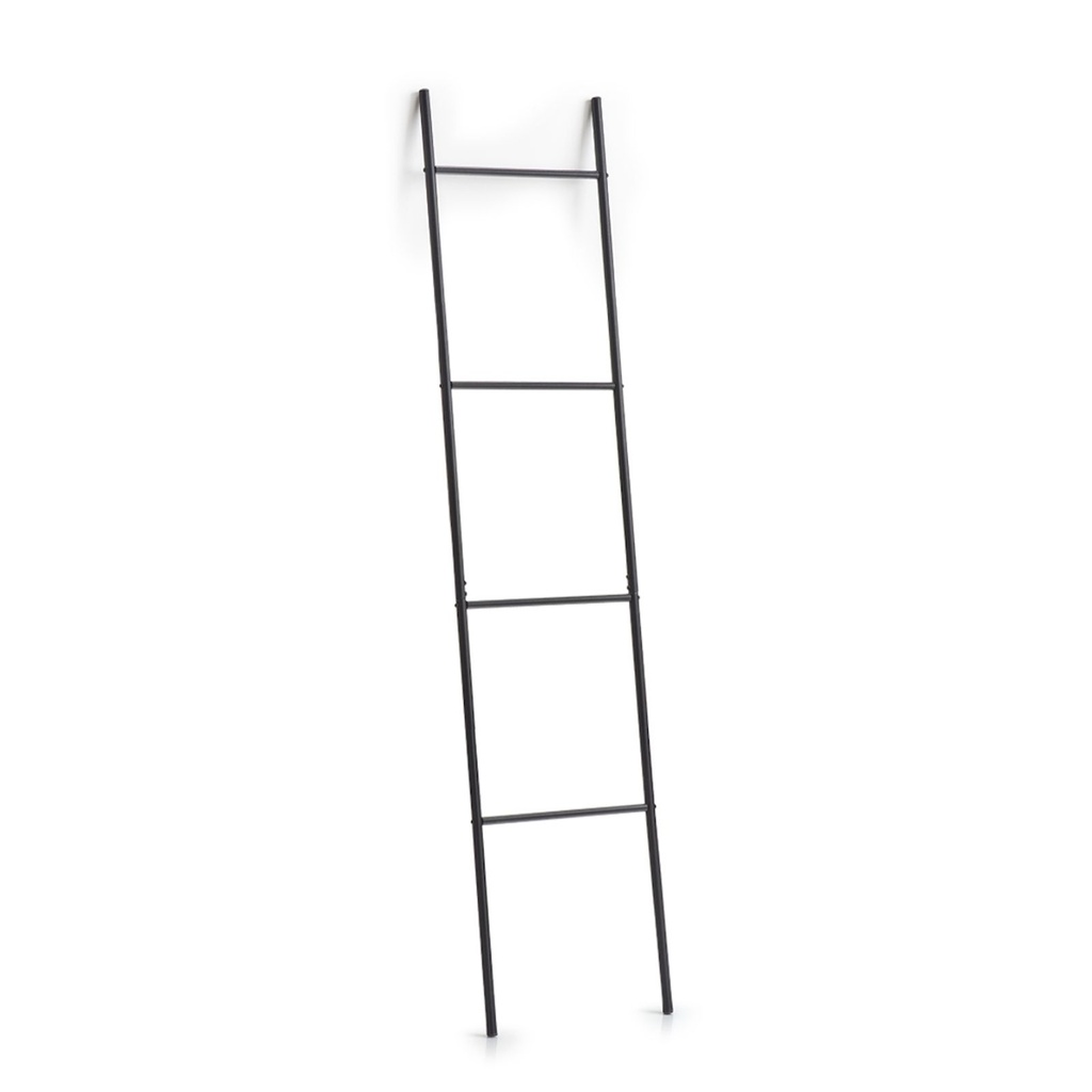 [17019] Zeller Leiter-Handtuchhalter Metall schwarz 38 x 2 x 176 cm