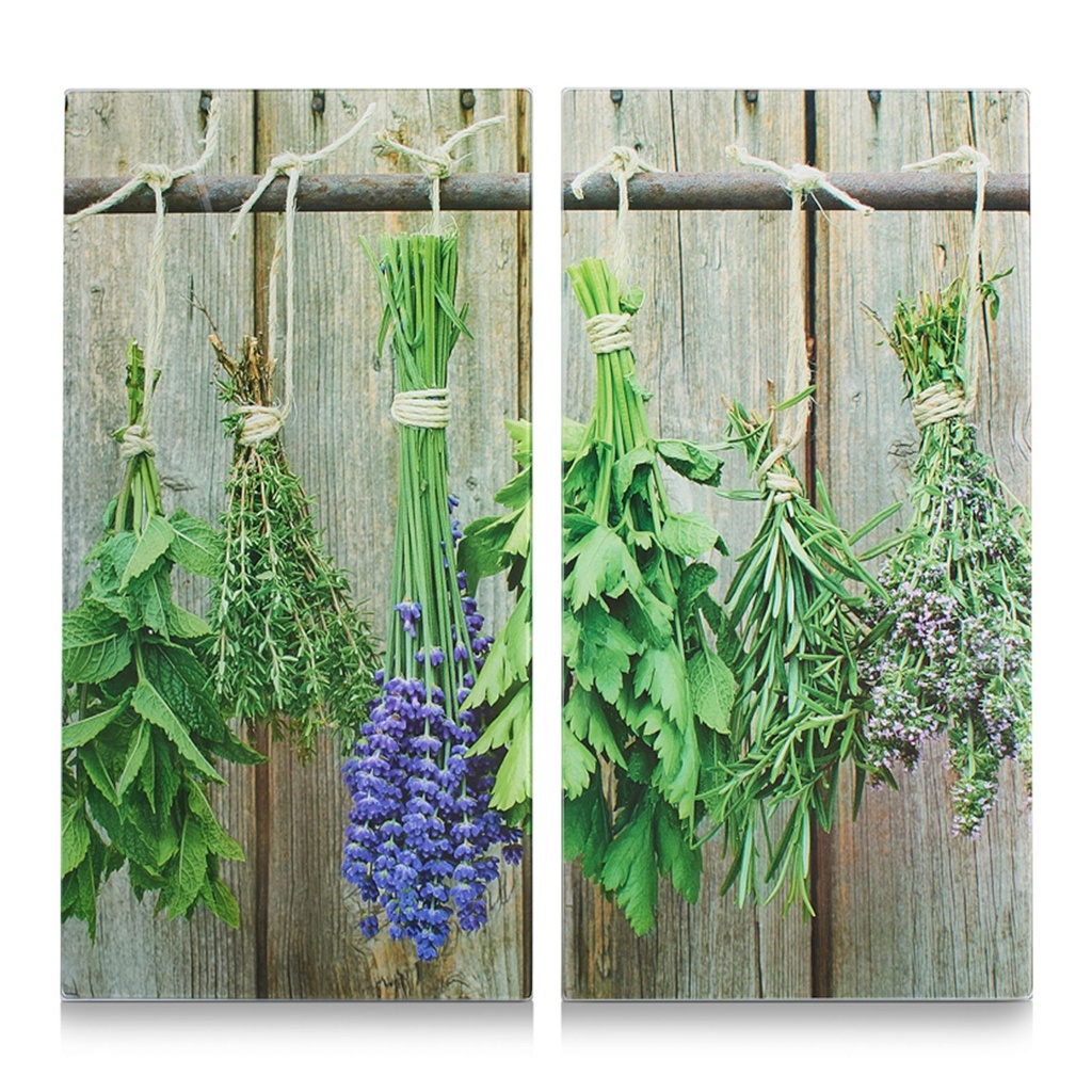 [17031] 2er Set Zeller Herdabdeckplatten Kräuter