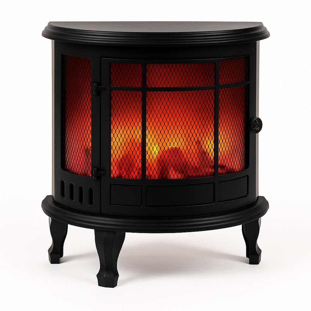 [17198] LED Deko Kamin Nostalgie Tischkamin Schwarz ca. 30,5 x 16 x 35,5 cm