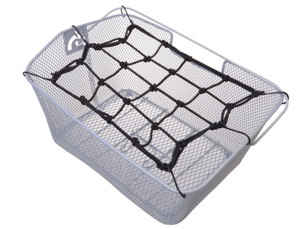 [17212] 2er Set Gepäcknetz Fahrradkorb Befestigung