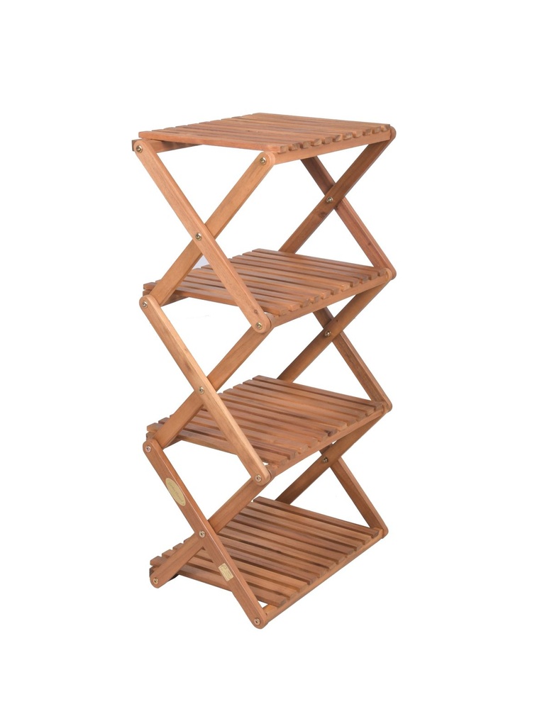 [17233] Holz Pflanzenregal mit 4 Ebenen aus Akazie FSC