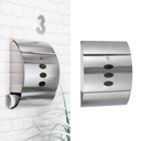 Edelstahl Briefkasten mit Zeitungsfach & Einwurfklappe 30x12x40cm