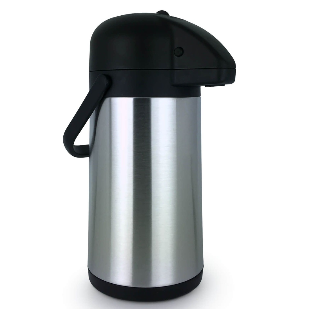 [17278] Edelstahl Pumpkanne Airport Thermoskanne 2,2 Liter