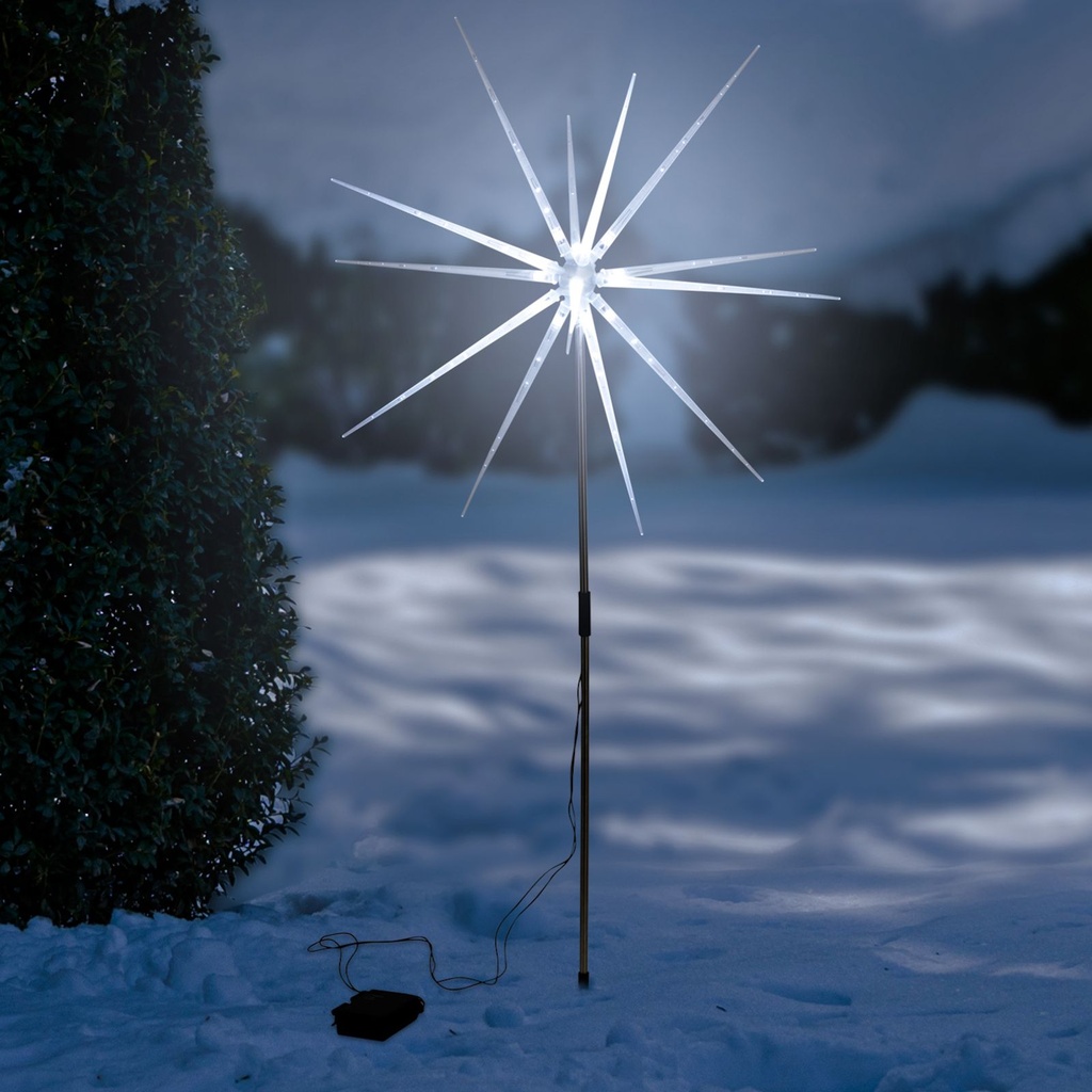 [17554] LED Gartenstecker Polar Stern mit Timer – Für Innen und Außen