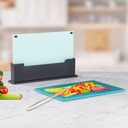 3er Schneidebrett Set mit Ständer – rutschfest, hygienisch, farbig