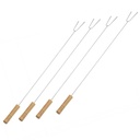 4er Set Grillspieße – Edelstahl & Holz, 75 cm – Ideal für Lagerfeuer