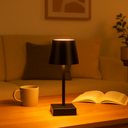 LED Tischlampe schwarz mit Touch Schalter Akku USB warmweiß 3 Modi