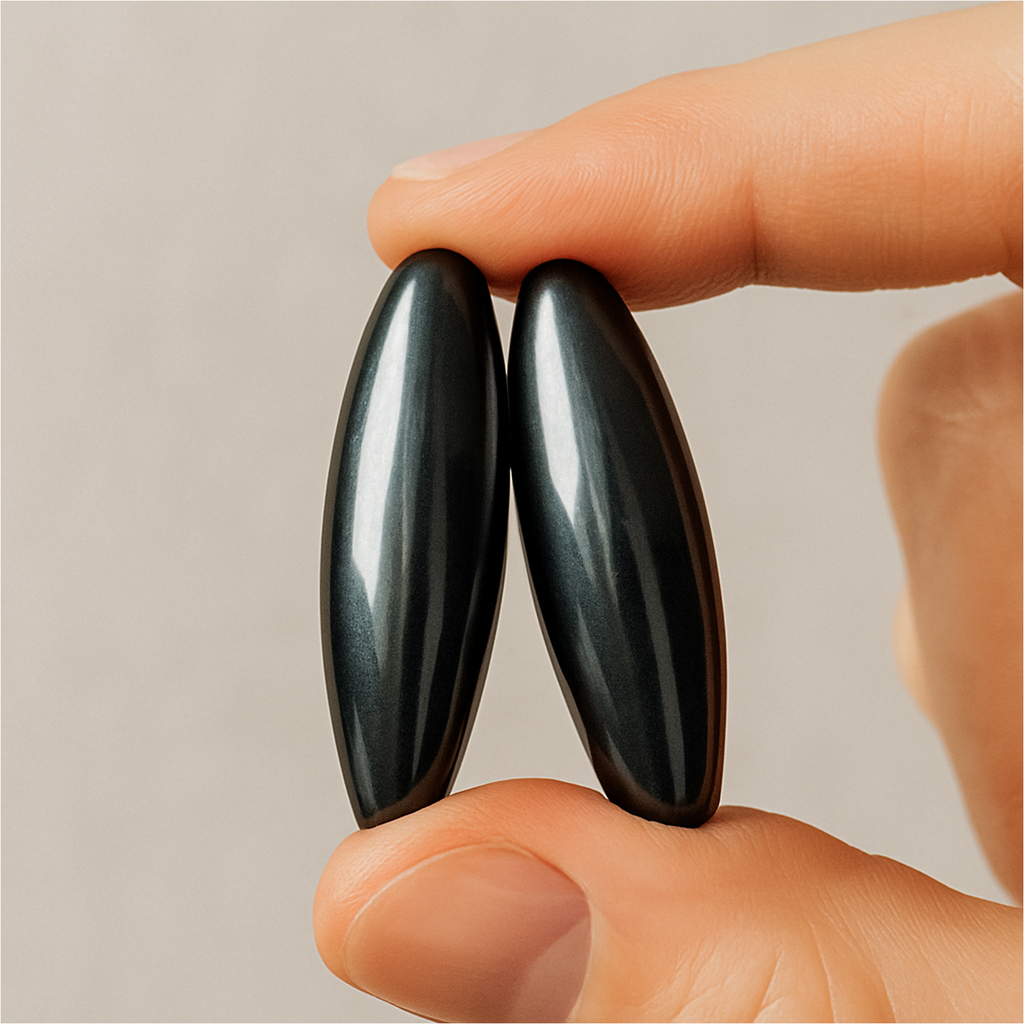 [18303] Magnetsteine 2er Set dunkelgrau mit Klangeffekt 6 cm