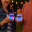 2er Set bunte LED Trinkgläser mit Farbwechsellicht 210ml Kunststoff