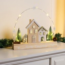 LED Weihnachtsstadt mit Gravur Merry Christmas – 35 warmweiße LEDs