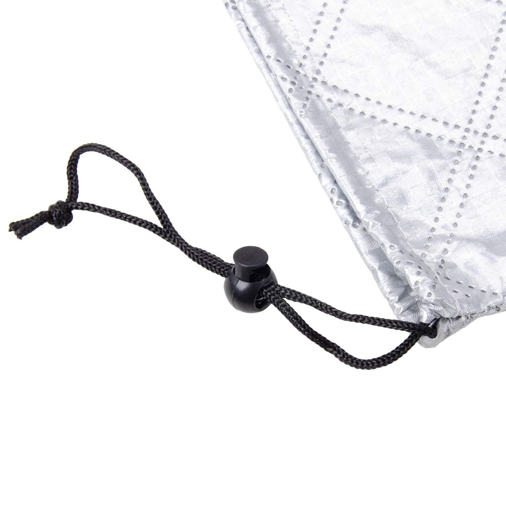 [18341] 2er Set Spiegelabdeckung windsicher mit Kordelzug silber